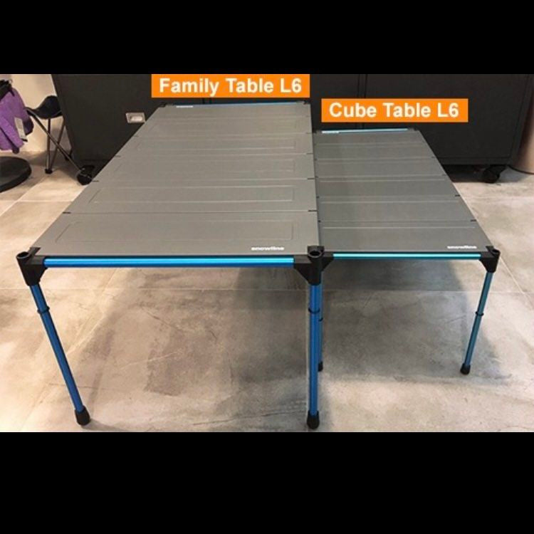 🇰🇷 最新の韓国製 Snowline Cube Family Table L6 キャンプ折りたたみテーブル (オールブラック、ブラウン、ブルー)