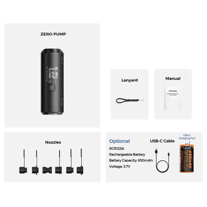 Flextail Zero Pump The world’s lightest outdoor air pump (includes battery)