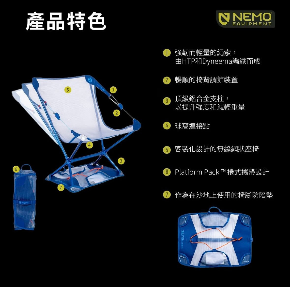 2026 新款 Nemo Moonlite™ Elite Reclining Chair 超輕量露營椅 (新款)