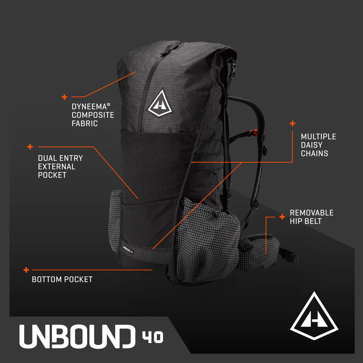 Hyperlite Mountain Gear Unbound 40L Backpack Black, S