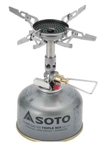 Soto WindMaster Stove Alpine Gas Stove OD-1RXN (with 4Flex pot rack) Top burner