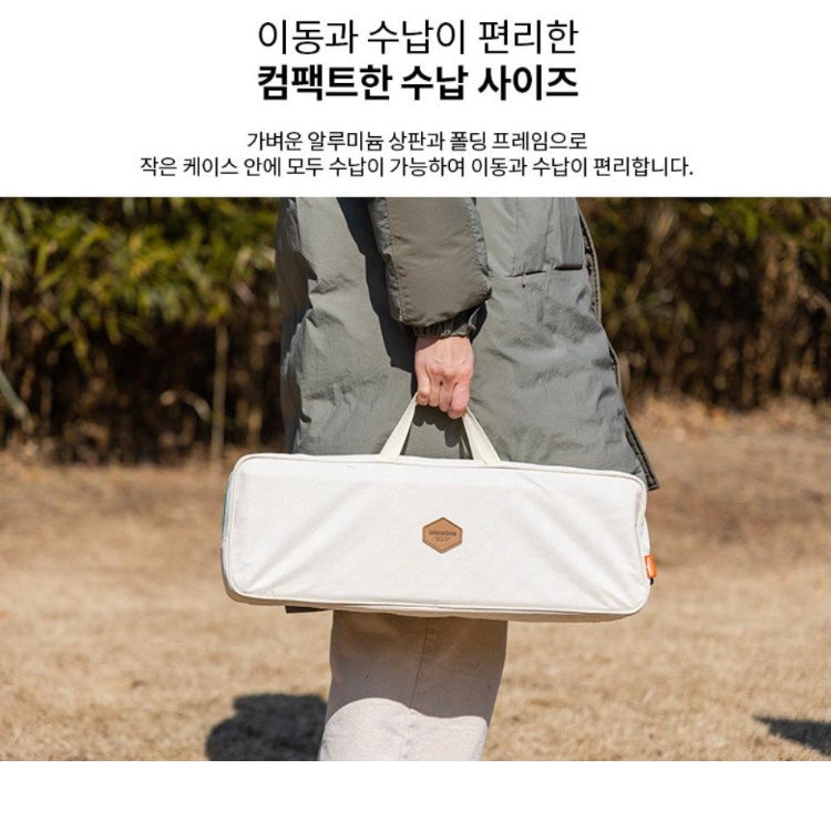 【在庫あり】🇰🇷2022最新 韓国製 Snowline Cube Family Table L6 キャンプ 折りたたみテーブル (ブラウン、ブルー)