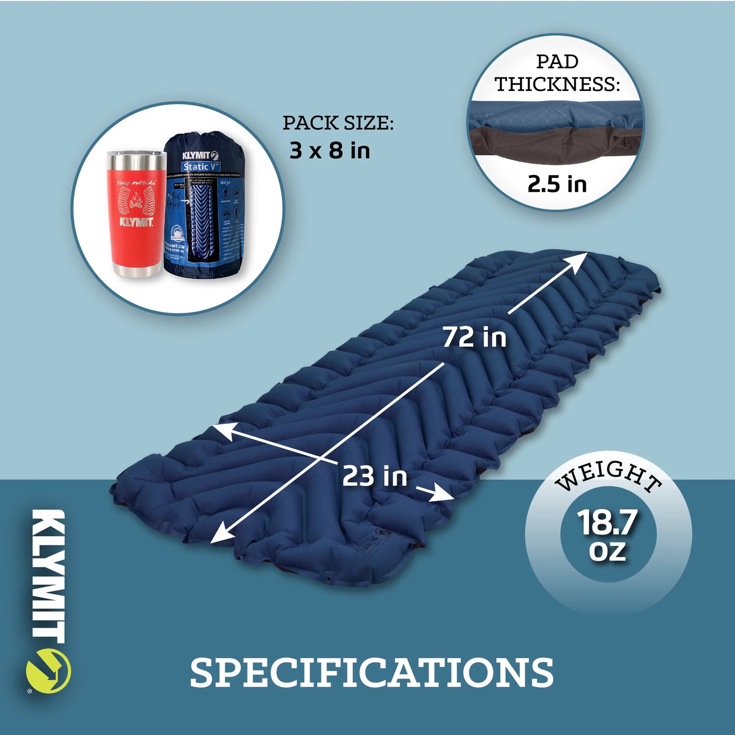 Klymit Static V Lightweight Sleeping Pad Klymit Static V 單人充氣睡墊