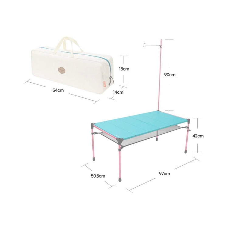 【在庫あり】🇰🇷2022最新 韓国製 Snowline Cube Family Table L6 キャンプ 折りたたみテーブル (ブラウン、ブルー)
