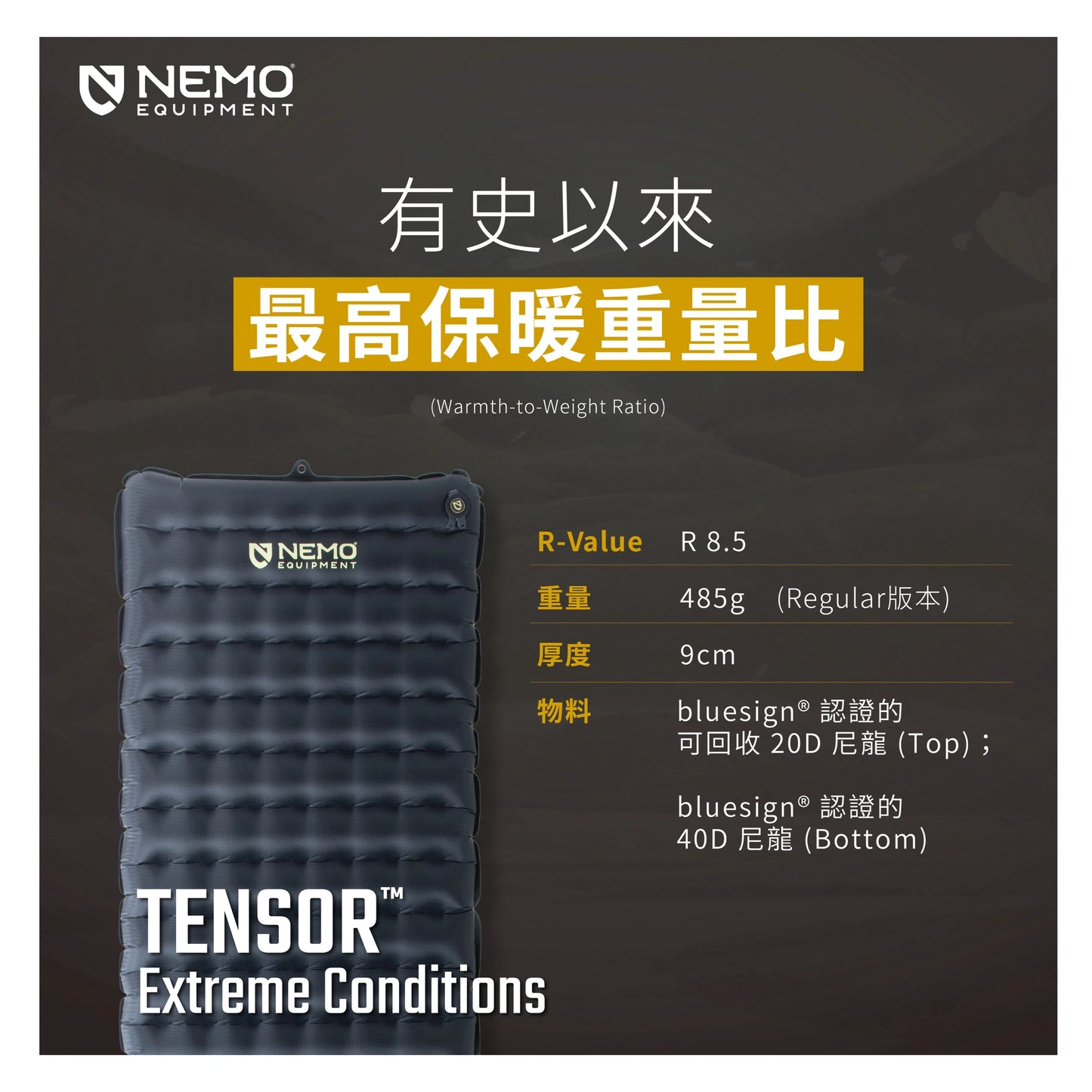 Nemo Tensor™ Extreme Conditions Ultralight Insulated Sleeping Pad Extreme Ultralight Insulated Sleeping Pad Inflatable Pad