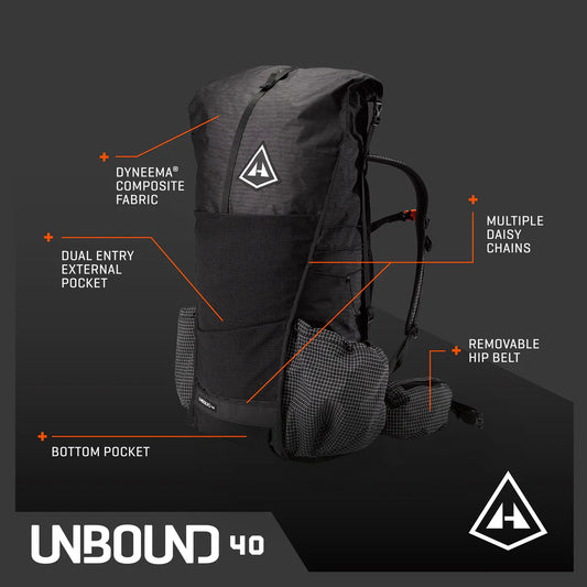 （大特價）最新款 Hyperlite mountain gear （HMG) Unbound 40升 黑色系列 露營戶外背包