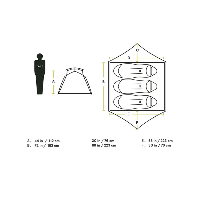 ニーモ オーロラ 3P テント＆フットプリント（ベースマット付き3人用テント）