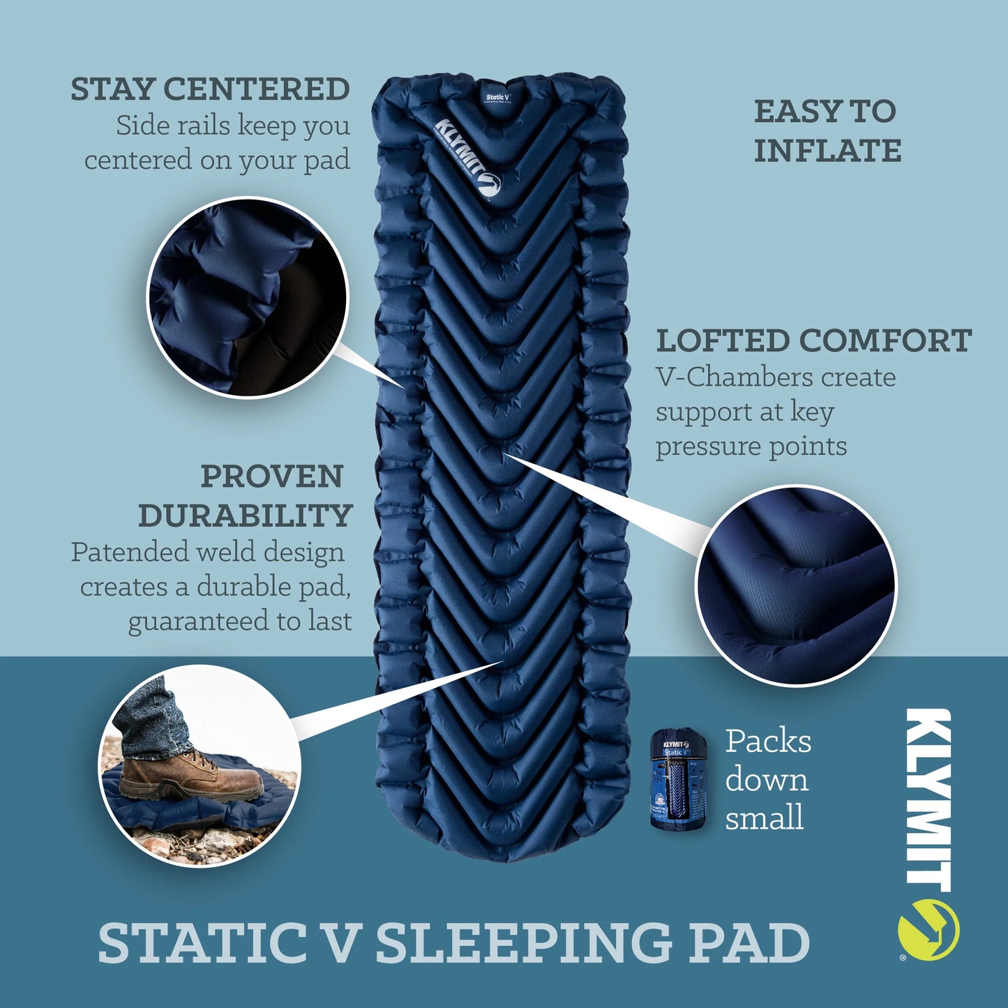 Klymit Static V Lightweight Sleeping Pad Klymit Static V Single Inflatable Sleeping Pad